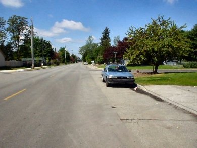 Accident Scene Photo, looking at visibility obstruction.