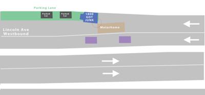 Overhead illustration of how involved vehicles were positioned