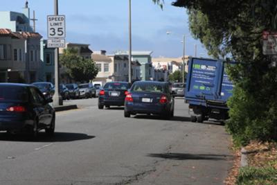 Other cars coming close to truck